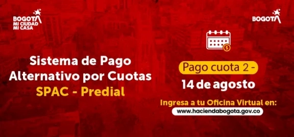 Invitación a pagar la segunda cuota del impuesto predial