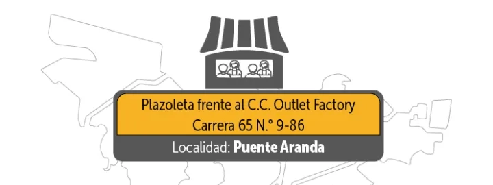 plazoleta frente al C.C. Outlet Factory (Carrera 65 N.° 9-86)