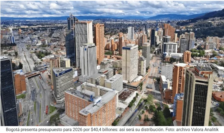 Imagen panorámica de Bogotá