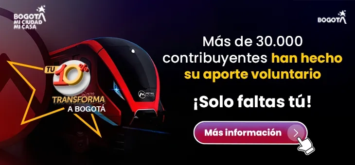Invitación a sumarse al aporte voluntario por Bogotá