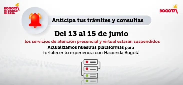 Alerta por suspensión temporal de los servicios