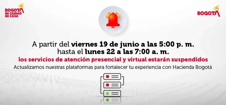 Alerta por suspensión temporal de los servicios